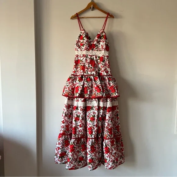 Alexis Naomie rose-embroidered maxi dress Size Small - Picture 3 of 6